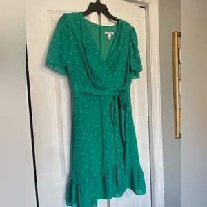 London Times Size 14 green MIDI dress